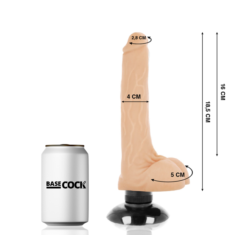 BASECOCK - VIBRATORE REALISTICO 2-1  18,5 CM -O- 4 CM