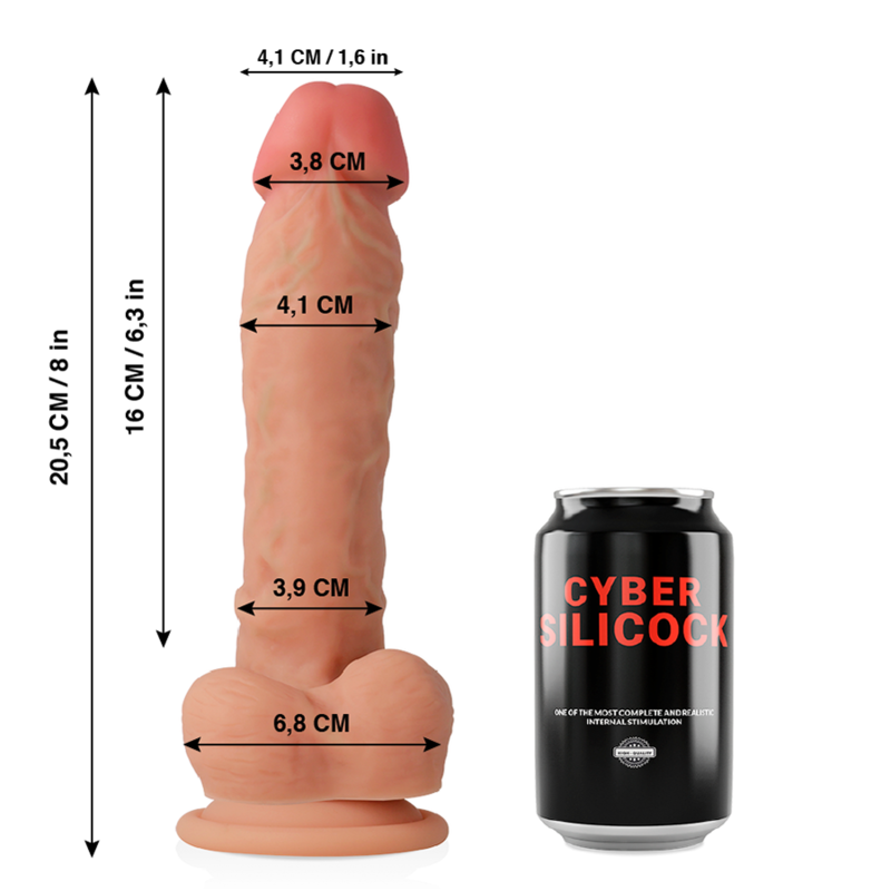 CYBER SILICOCK - MAGNUS DILDO IN SILICONE LIQUIDO MORBIDO ULTRA REALISTICO 20,5 CM -O- 4,1 CM