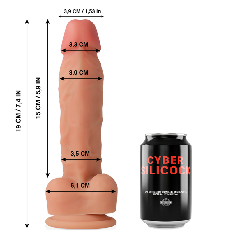 CYBER SILICOCK - OLIVER DILDO IN SILICONE LIQUIDO MORBIDO ULTRA REALISTICO 19 CM -O- 3,9 CM