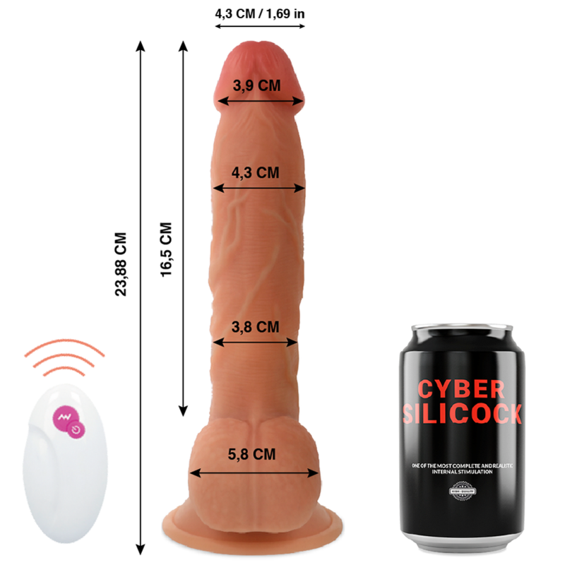 CYBER SILICOCK - MASTER BEN DILDO REALISTICO CON TELECOMANDO 23,88 CM -O- 4,3 CM
