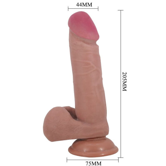 PRETTY LOVE - SERIE SLIDING SKIN DILDO REALISTICO CON VENTOSA PELLE  SCORREVOLE COLOR CARNE 20,5 CM