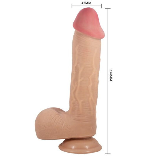 PRETTY LOVE - SERIE SLIDING SKIN DILDO REALISTICO CON VENTOSA PELLE SCORREVOLE COLOR CARNE 23,4 CM