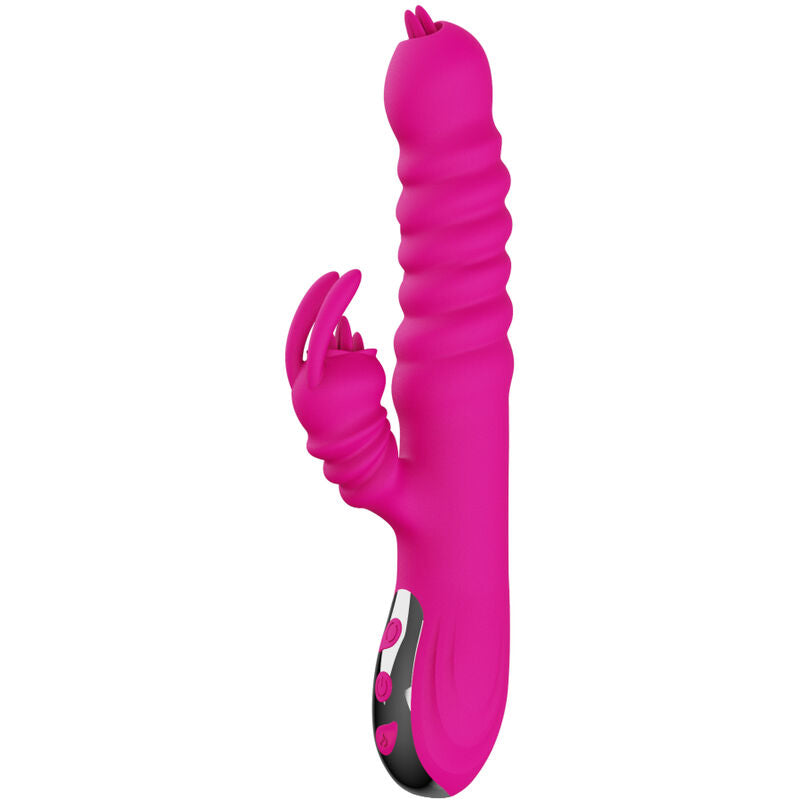 ARMONY - VIBRATORE MULTIFUNZIONE RABBIT DOPPIA LINGUA EFFETTO CALORE FUCSIA