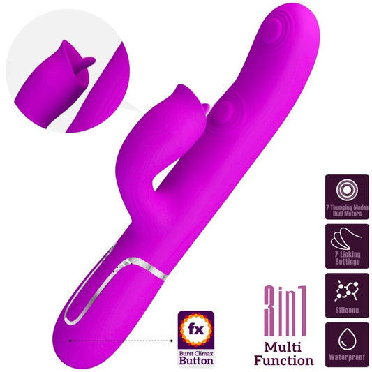 PRETTY LOVE - VIBRATORE CONIGLIO CON LINGUA FUCSIA
