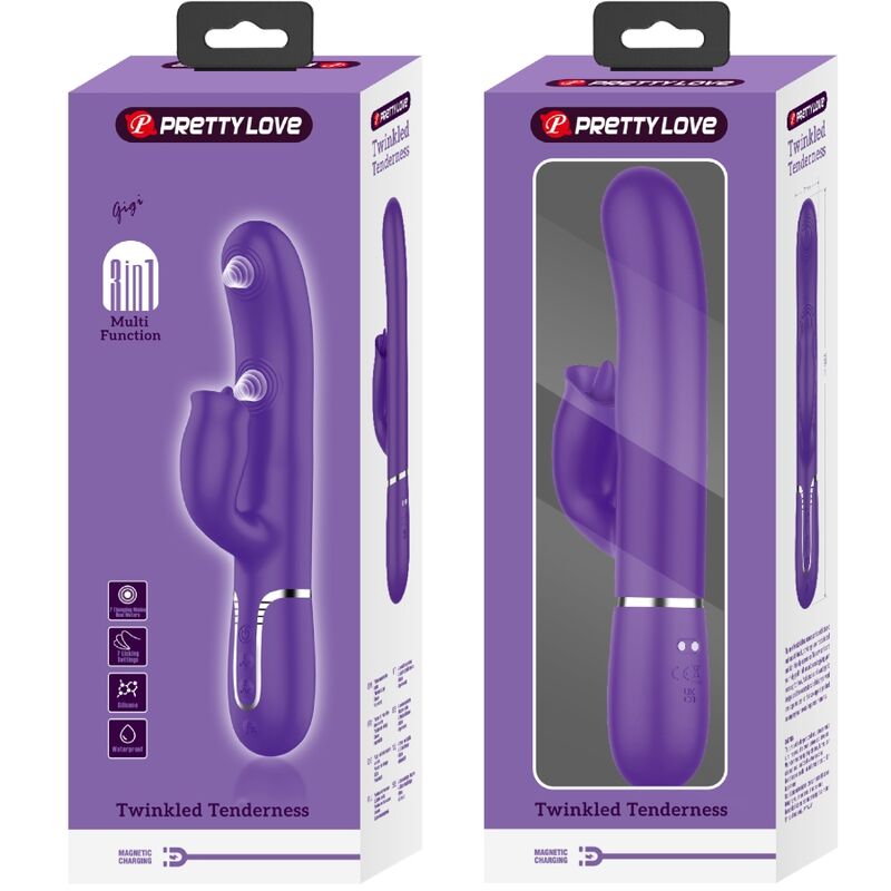 PRETTY LOVE - VIBRATORE GIGI CON RABBIT E LINGUA VIOLA