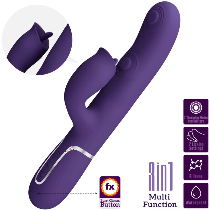 PRETTY LOVE - VIBRATORE GIGI CON RABBIT E LINGUA VIOLA