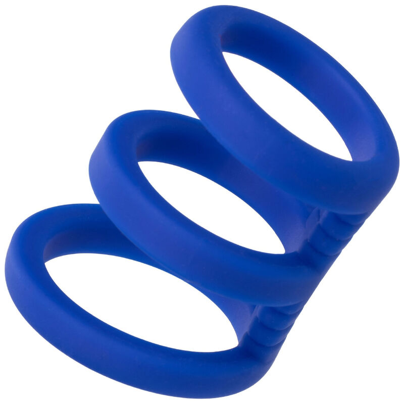 CALEXOTICS - ADMIRAL GABBIA/SUPPORTO PENE  A TRIPLO ANELLO BLU