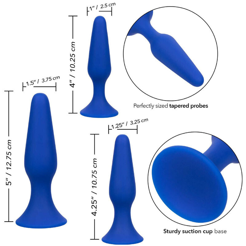 PLUG ANALE ADMIRAL KIT 3 PZ BLU