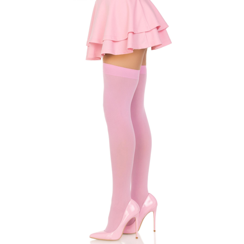 LEG AVENUE - CALZE AUTOREGGENTI IN NYLON ROSA