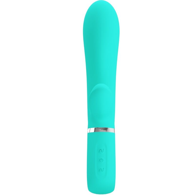 PRETTY LOVE - VIBRATORE THOMAS MULTIFUNZIONE PUNTO G  VERDE ACQUA