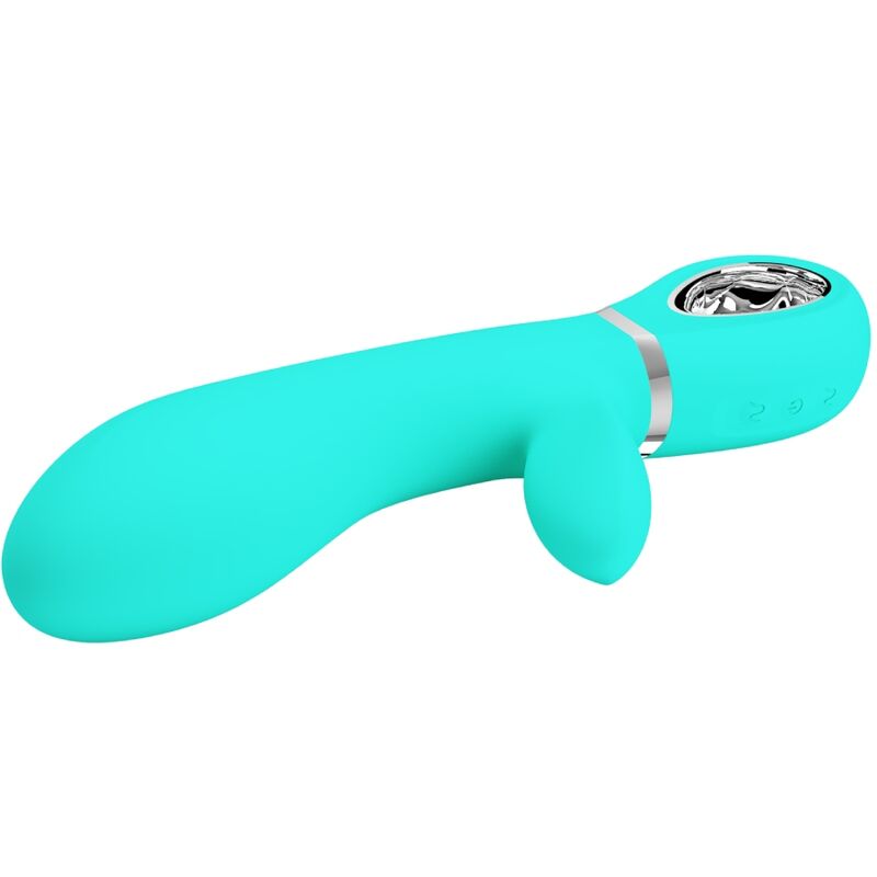 PRETTY LOVE - VIBRATORE THOMAS MULTIFUNZIONE PUNTO G  VERDE ACQUA