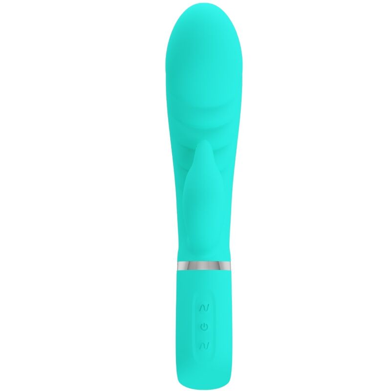 PRETTY LOVE - VIBRATORE PRESCOTT MULTIFUNZIONE PUNTO G VERDE ACQUA