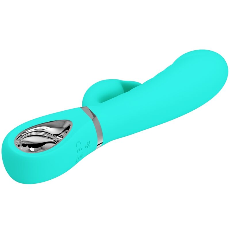PRETTY LOVE - VIBRATORE PRESCOTT MULTIFUNZIONE PUNTO G VERDE ACQUA