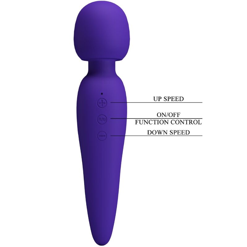 PRETTY LOVE - WAND MASSAGGIATORE MEREDITH 12 MODALITÀ DI VIBRAZIONE VIOLA