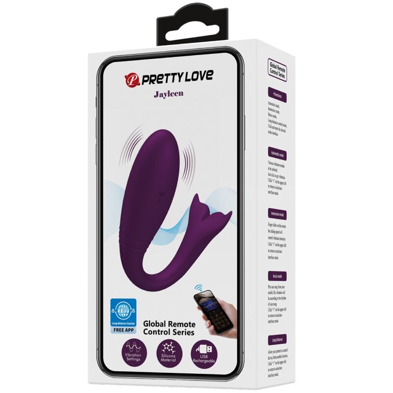 PRETTY LOVE - OVETTO JAYLEEN VIBRANTE CON TELECOMANDO E APP LONG DISTANCE VIOLA