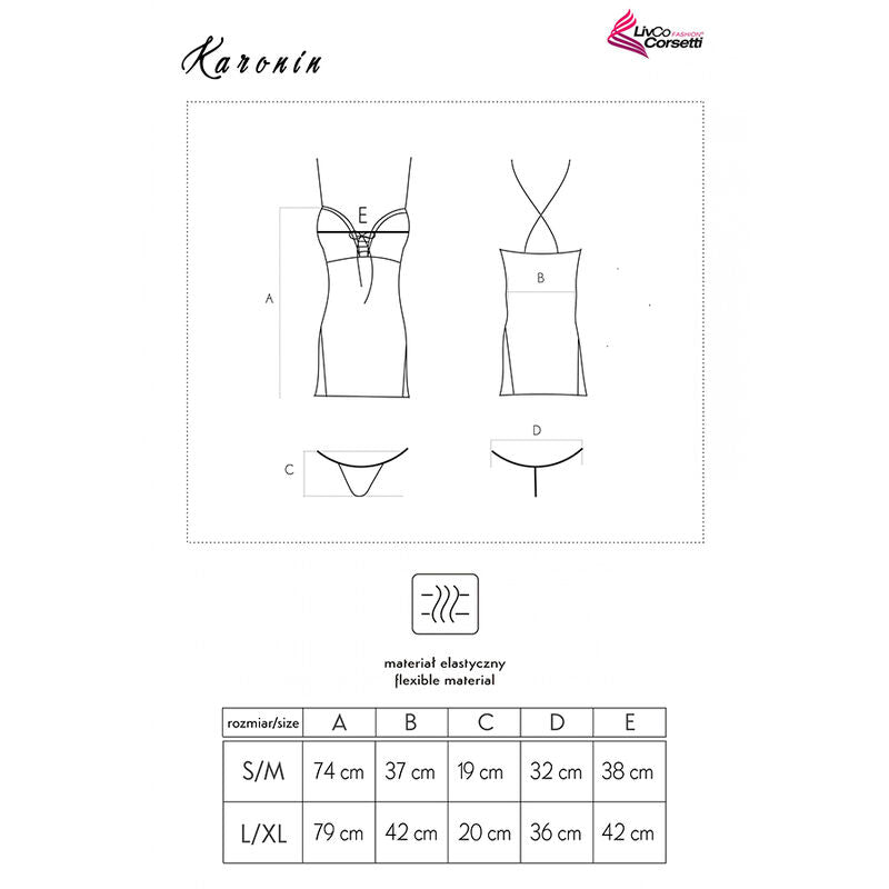 CHEMISE + PANTY, PIZZO TRAFORATO NERO, SENSUALE E RAFFINATO