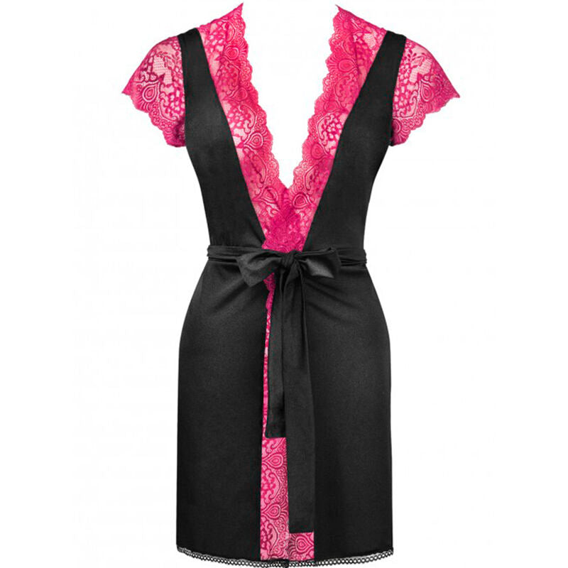 VESTAGLIA PIZZO RAFFINATO, VITA ACCENTUATA, SET COMPLETO CON PANTY
