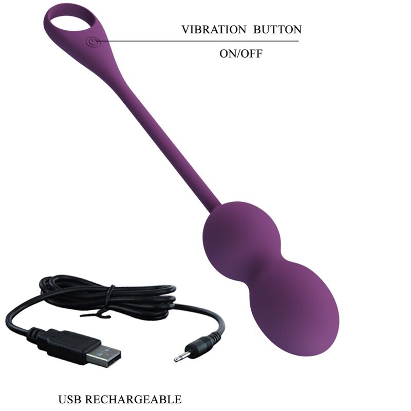 PRETTY LOVE - PALLINE DI KEGEL ELVIRA VIBRANTI 12 FUNZIONI CON APP LONG DISTANCE VIOLA