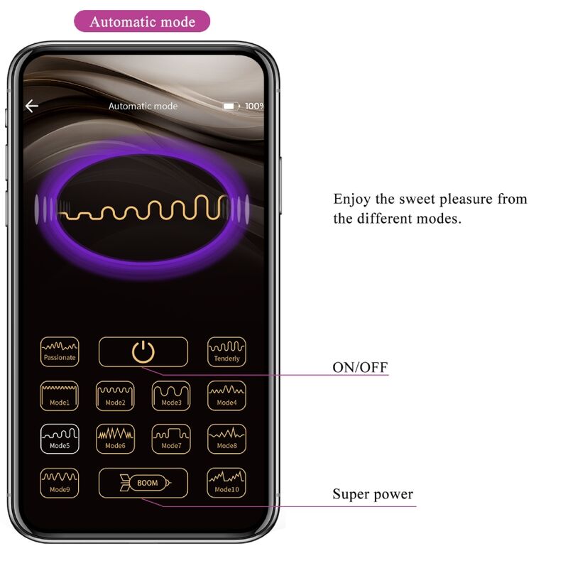 PRETTY LOVE - PALLINE DI KEGEL ELVIRA VIBRANTI 12 FUNZIONI CON APP LONG DISTANCE VIOLA
