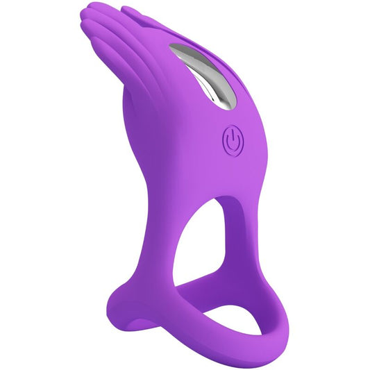 PRETTY LOVE - SILAS ANELLO PENE VIBRANTE 7 FUNZIONI IN SILICONE VIOLA