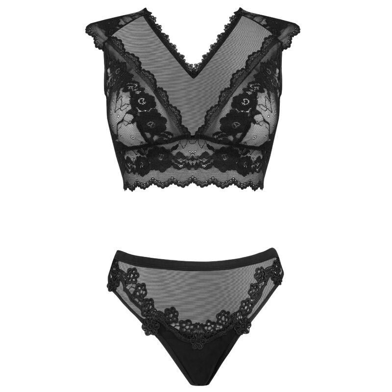 SET TOP + SLIP, TRASPARENZE SENSUALI, PIZZO ELEGANTE