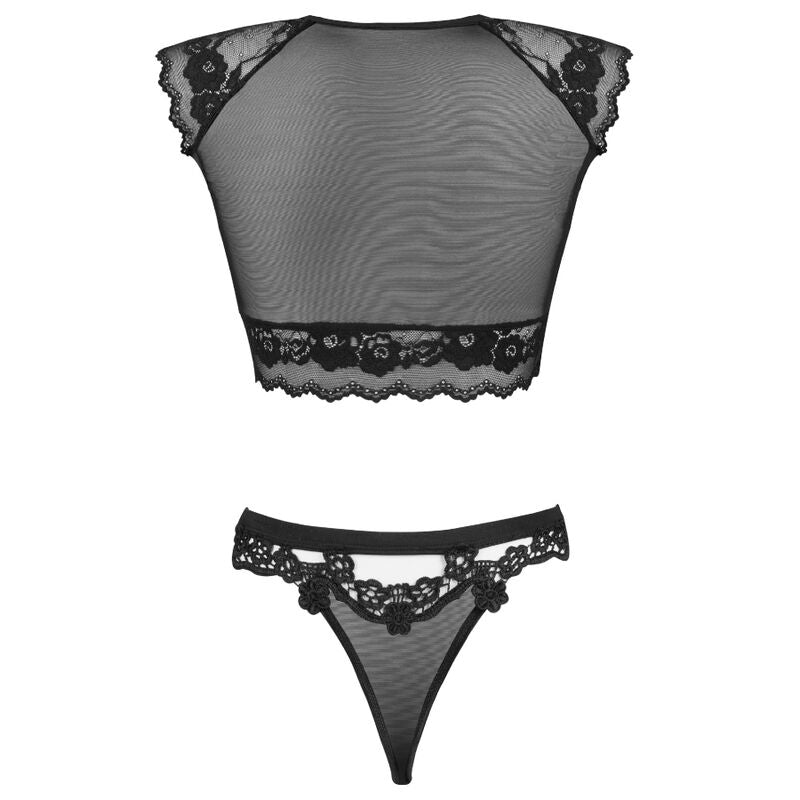 SET TOP + SLIP, TRASPARENZE SENSUALI, PIZZO ELEGANTE