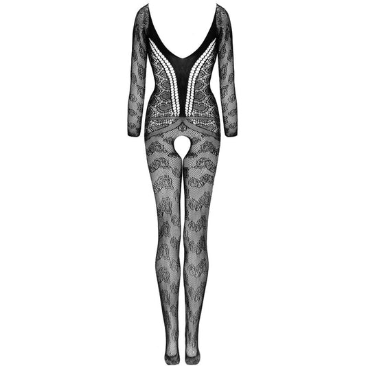 LIVCO CORSETTI FASHION - CORDILL LC 17358 BODYSTOCKING CROTCHLESS NERO TAGLIA UNICA
