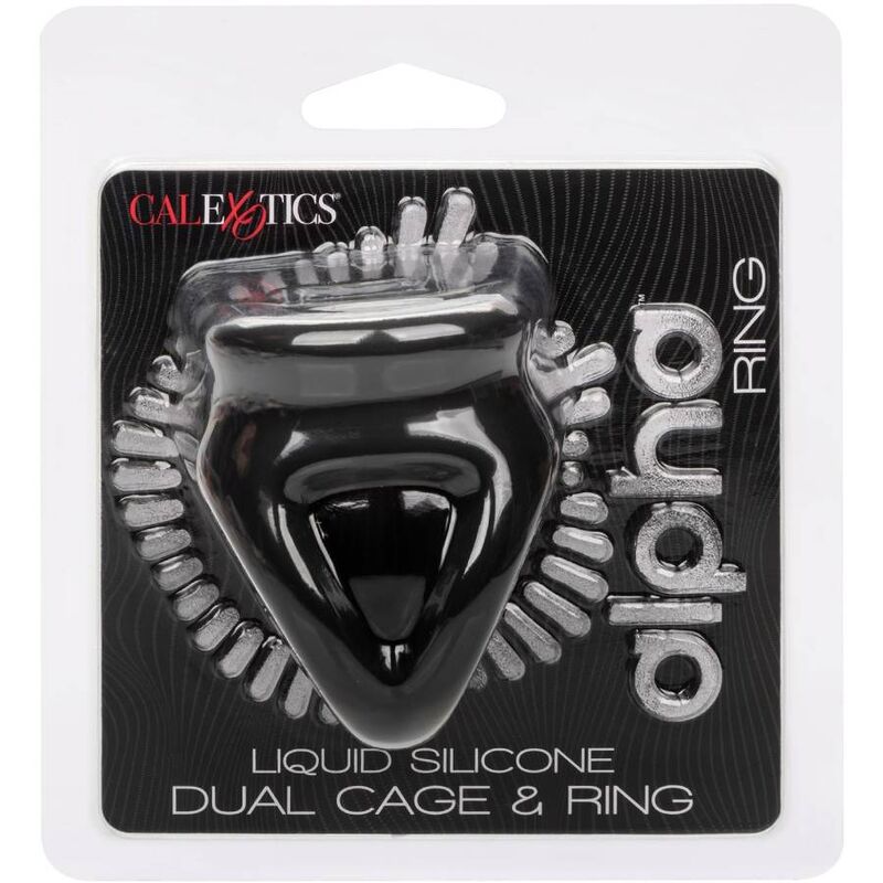 CALEXOTICS - ALPHA DUAL CAGE GABBIA/SUPPORTO PENE NERO