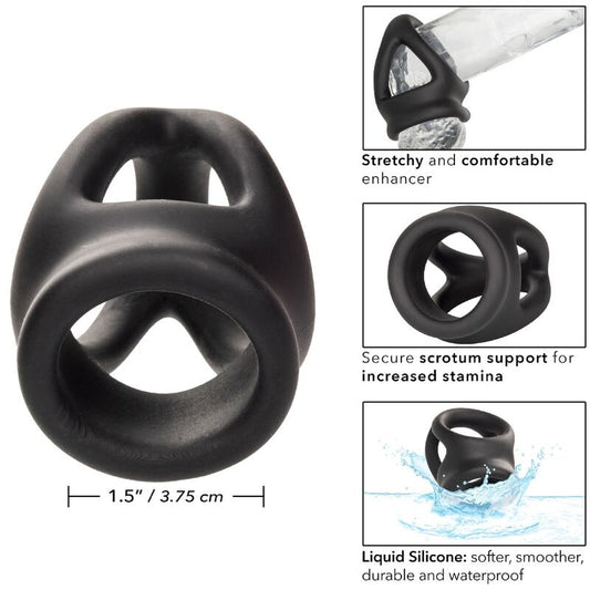 CALEXOTICS - ALPHA DUAL CAGE GABBIA/SUPPORTO PENE NERO