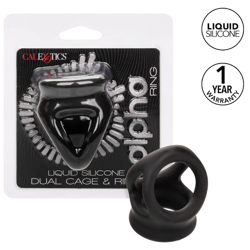 CALEXOTICS - ALPHA DUAL CAGE GABBIA/SUPPORTO PENE NERO