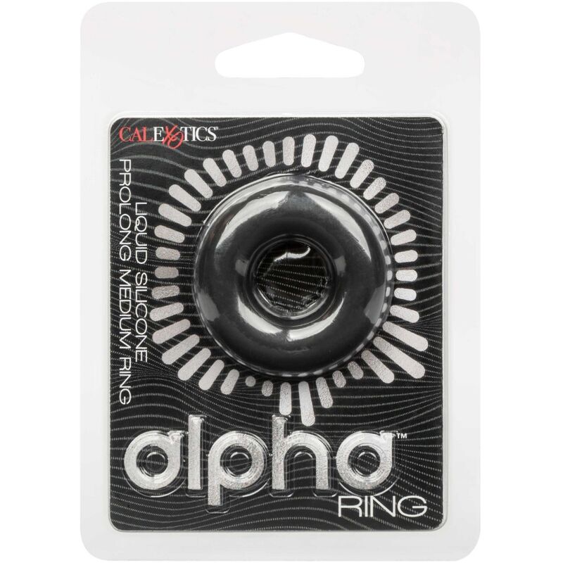 ANELLO PENE IN SILICONE "ALPHA PROLONG" "M" NERO - CALEXOTICS