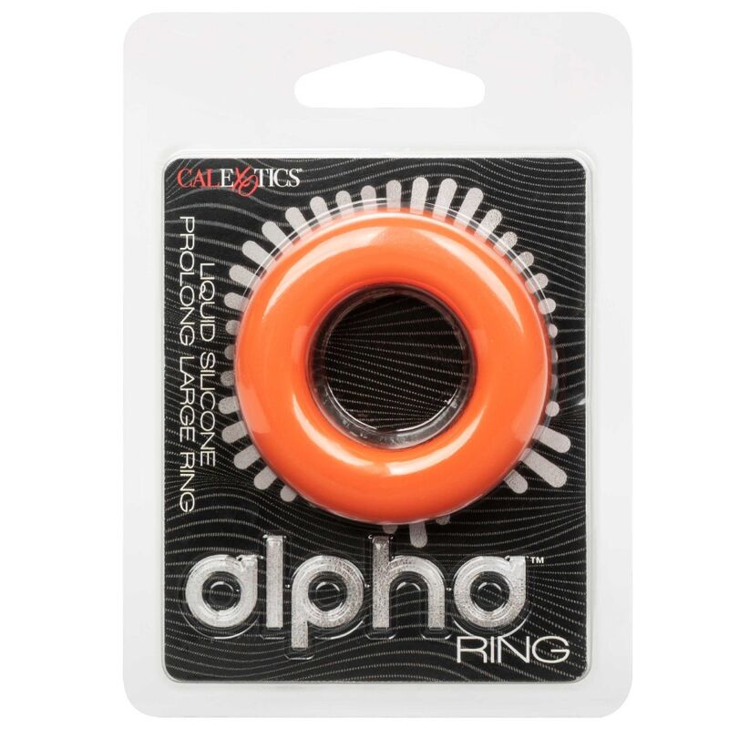ANELLO PENE IN SILICONE "ALPHA PROLONG" "L" ARANCIONE - CALEXOTICS