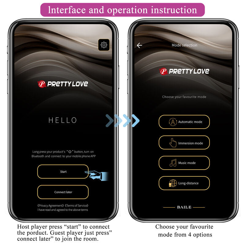 PRETTY LOVE - VIBRATORE HECTOR CON STIMOLAZIONE ELETTRICA CON APP LONG DISTANCE VIOLA