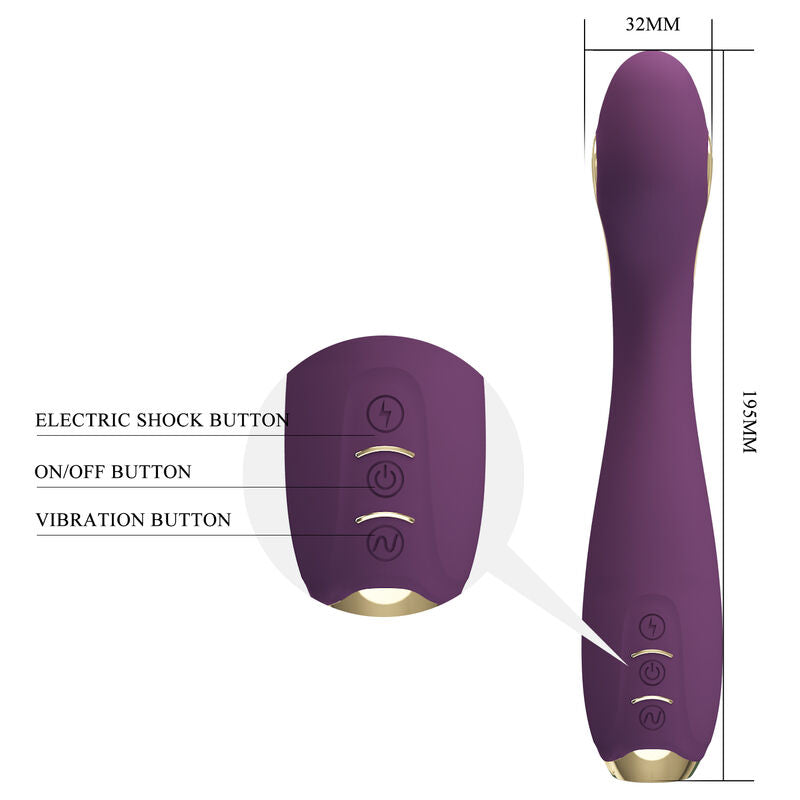 PRETTY LOVE - VIBRATORE HECTOR CON STIMOLAZIONE ELETTRICA CON APP LONG DISTANCE VIOLA