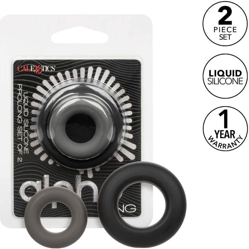 CALEXOTICS - ALPHA PROLONG SET DI 2 ANELLI PENE GRIGIO