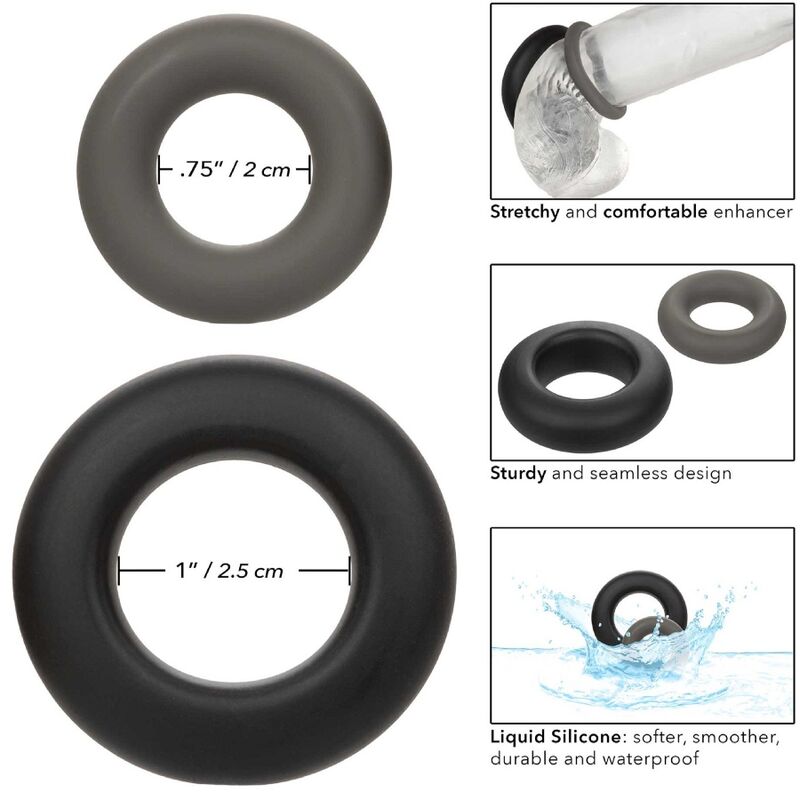 CALEXOTICS - ALPHA PROLONG SET DI 2 ANELLI PENE GRIGIO