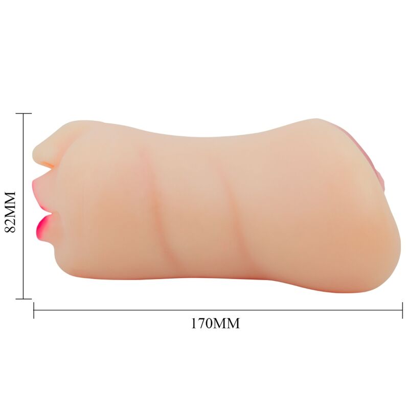 MASTURBATORE DOPPIA ENTRATA REALISTICO, IMPERMEABILE, SILICONE MORBIDO