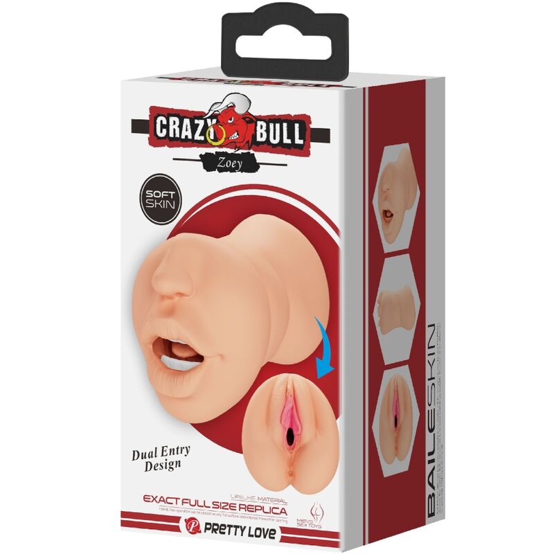 MASTURBATORE DOPPIA ENTRATA REALISTICO, IMPERMEABILE, SILICONE MORBIDO