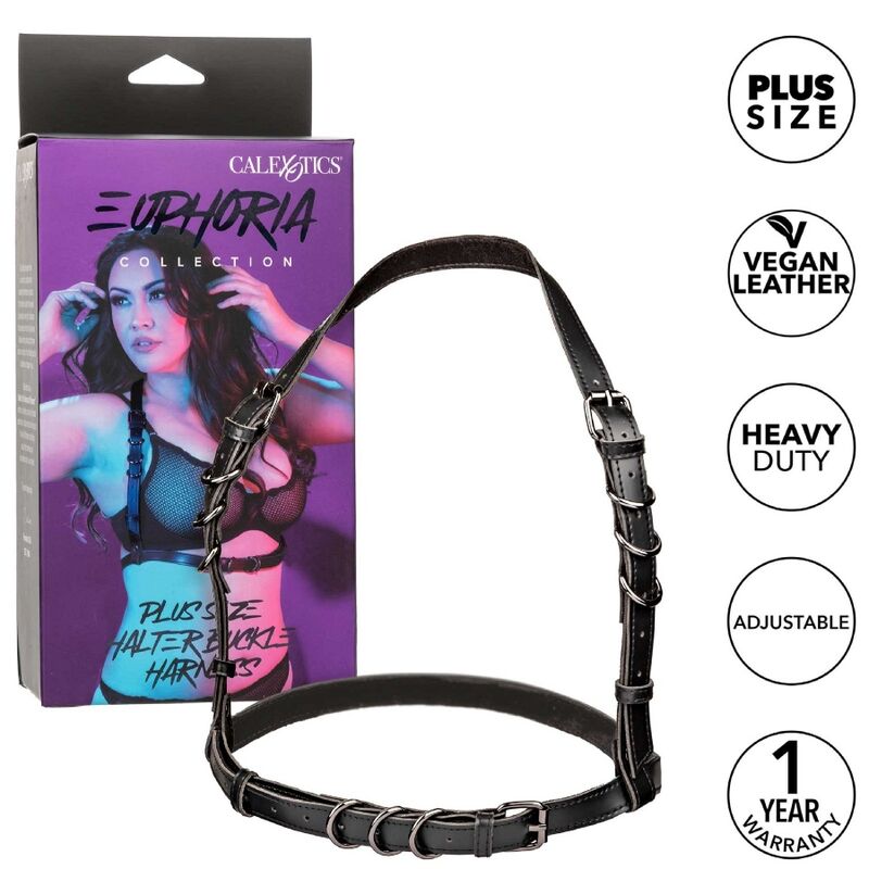 CALEXOTICS - EUPHORIA HARNESS CON FIBBIA NERA PLUS SIZE