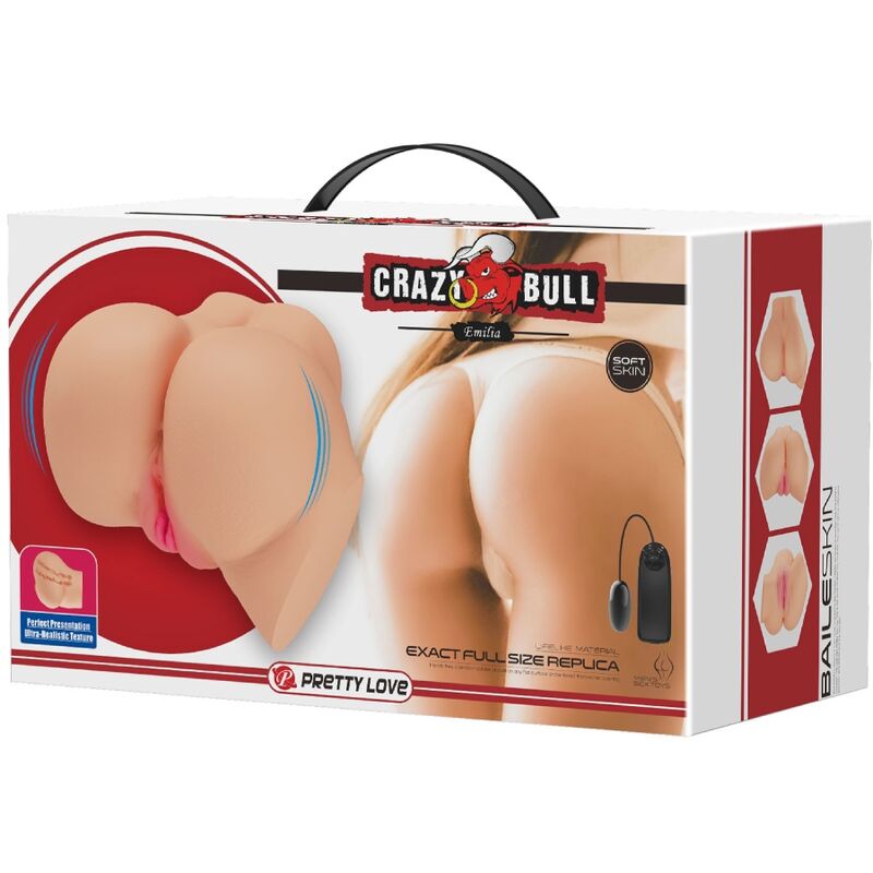 CRAZY BULL - EMILIA MASTURBATORE REALISTICO VIBRANTE CON VAGINA E ANO 