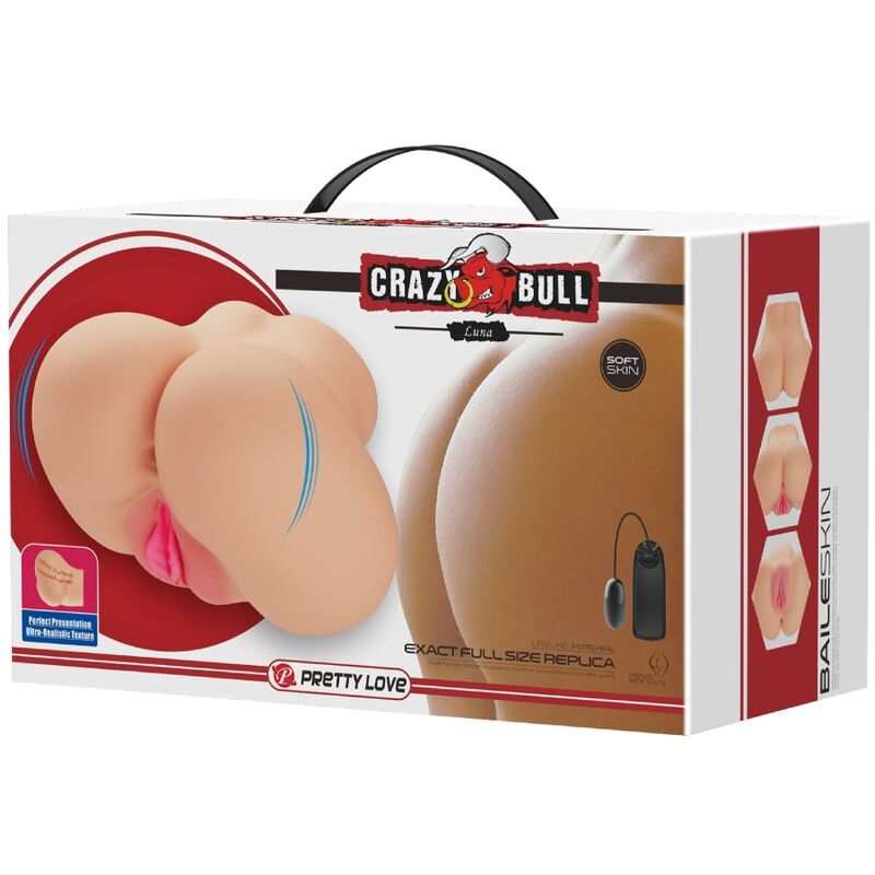 CRAZY BULL - LUNA MASTURBATORE REALISTICO VIBRANTE  CON VAGINA E ANO