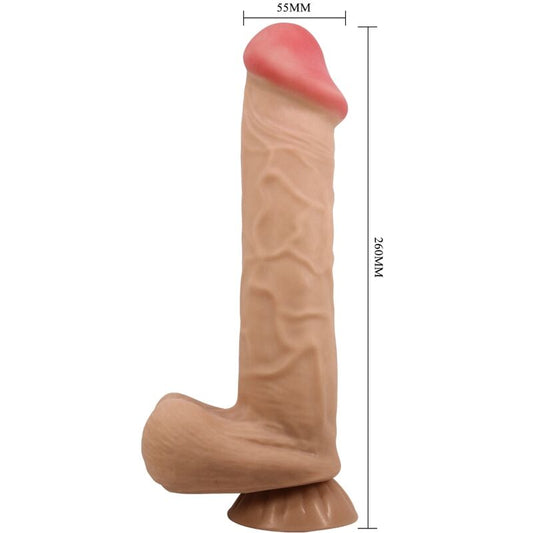PRETTY LOVE - SERIE SLIDING SKIN DILDO REALISTICO CON VENTOSA PELLE SCORREVOLE FLESH 26 CM