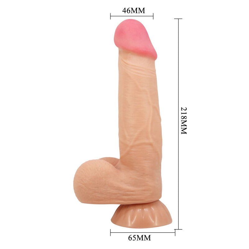 PRETTY LOVE - SERIE SLIDING SKIN DILDO REALISTICO CON VENTOSA 
PELLE SCORREVOLE 21,8 CM