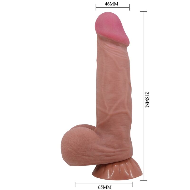 PRETTY LOVE - DILDO REALISTICO SLIDING SKIN SERIES CON VENTOSA E PELLE SCORREVOLE CARAMEL 21,8 CM