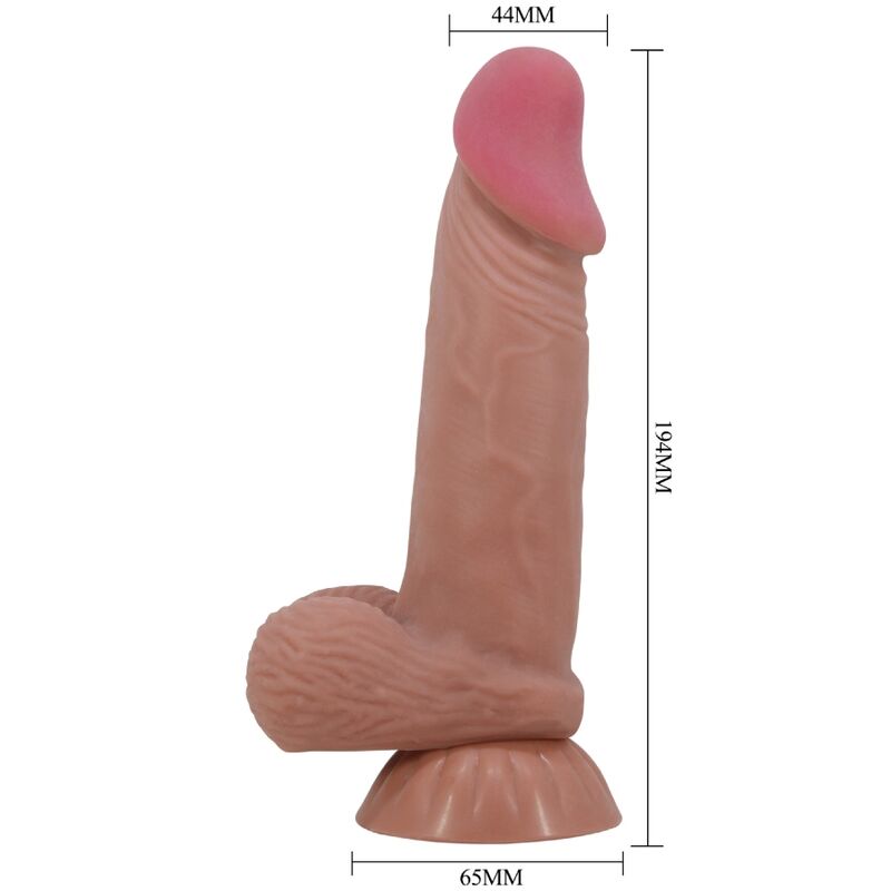PRETTY LOVE - DILDO REALISTICO SLIDING SKIN SERIES CON VENTOSA E PELLE SCORREVOLE CARAMEL 19,4 CM