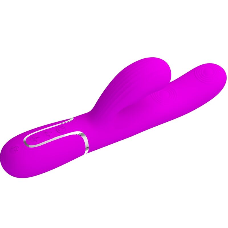 PRETTY LOVE - VIBRATORE PERLITA MULTIFUNZIONE 3 IN 1 PUNTO G VIOLA