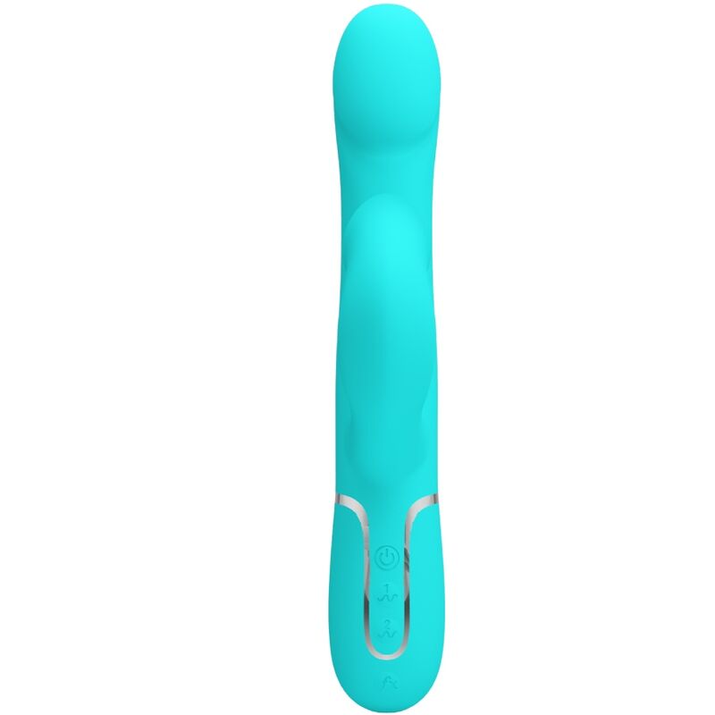 PRETTY LOVE - FALIN VIBRATORE RABBIT CON PERLINE  VIBRANTI VERDE ACQUA