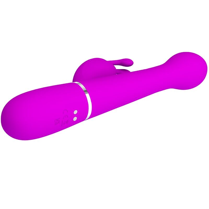 PRETTY LOVE - VIBRATORE DEJON CON RABBIT 3 IN 1 MULTIFUNZIONE CON SPINTA E ROTAZIONE FUCSIA