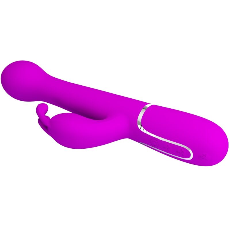 PRETTY LOVE - VIBRATORE DEJON CON RABBIT 3 IN 1 MULTIFUNZIONE CON SPINTA E ROTAZIONE FUCSIA