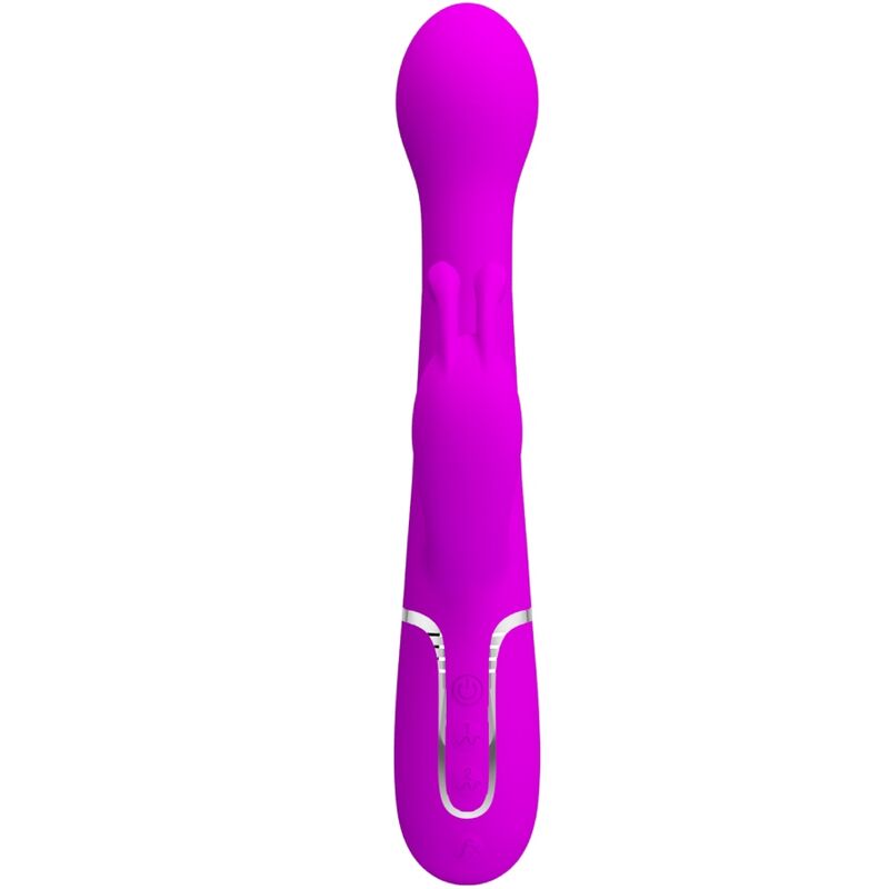 PRETTY LOVE - VIBRATORE DEJON CON RABBIT 3 IN 1 MULTIFUNZIONE CON SPINTA E ROTAZIONE FUCSIA